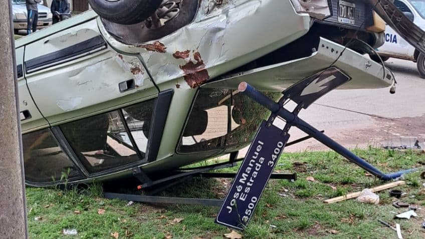 Violenta colisión | Triple choque sin heridos